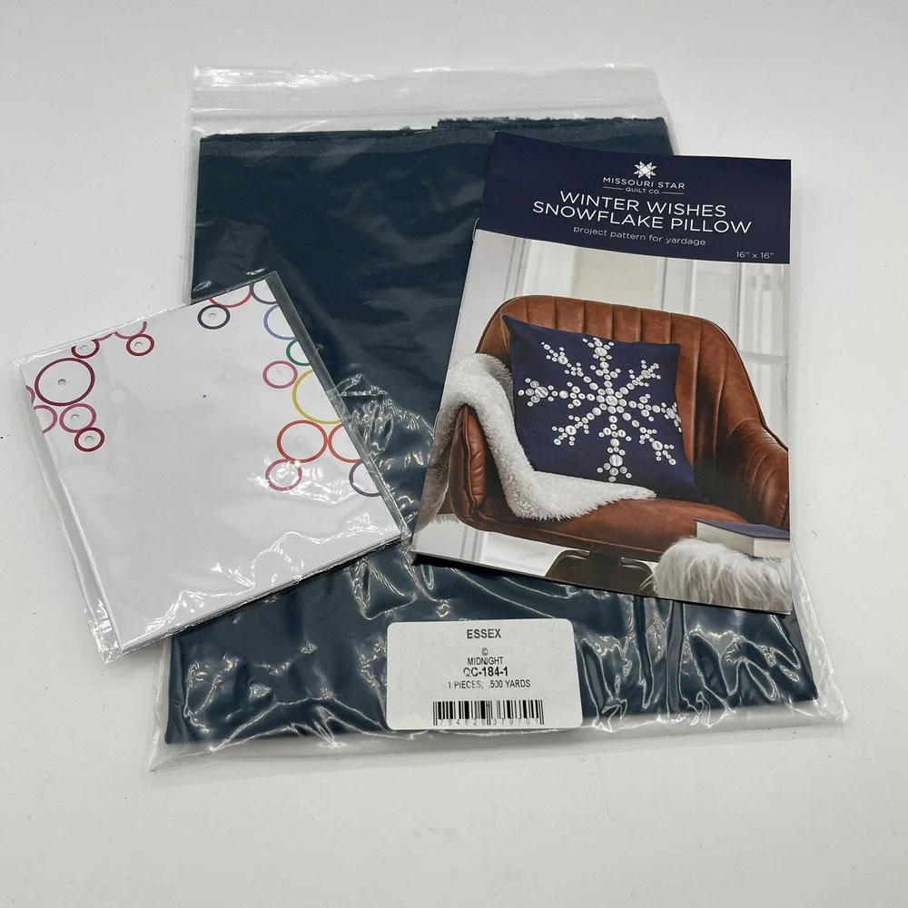 Missouri Star Quilt Co Winter Wishes Snowflake Pillow Kit W/Fabric Quilt Craft